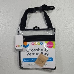 NWT GoGo Clear Crossbody Venue Bag 8.75" high x 7.5" wide. New